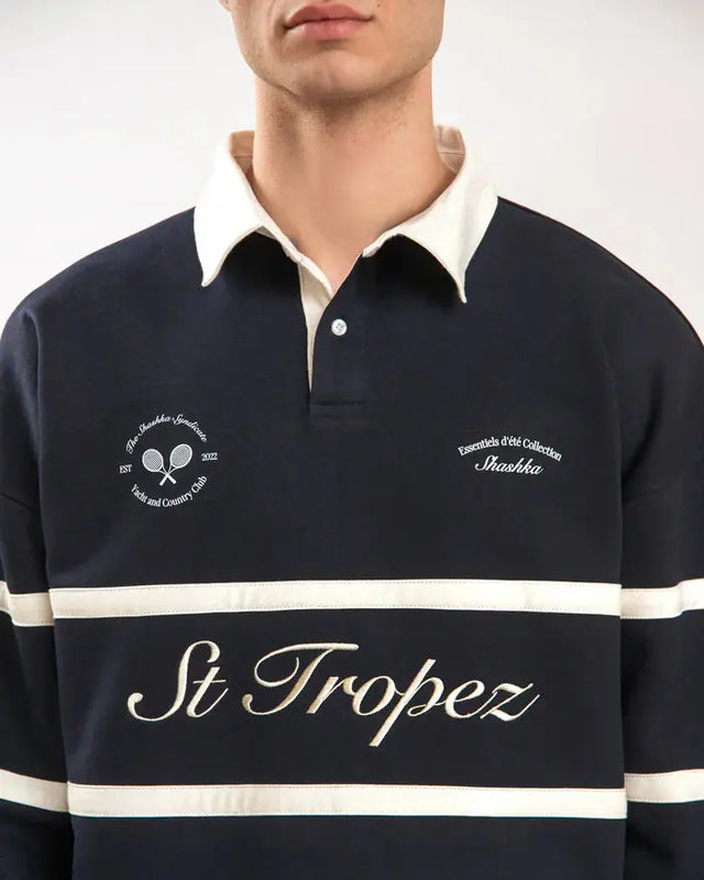 Navy Tennis Polo Sweatshirt Shashka