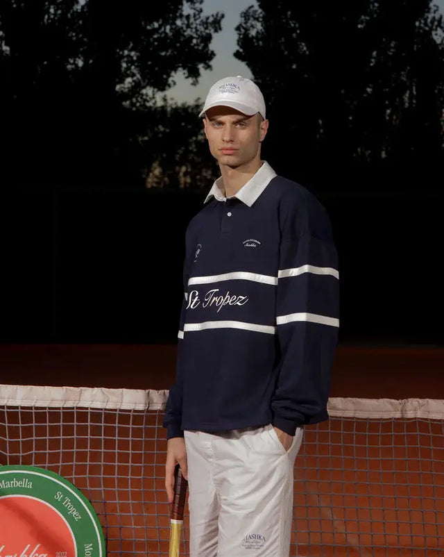 Navy Tennis Polo Sweatshirt Shashka