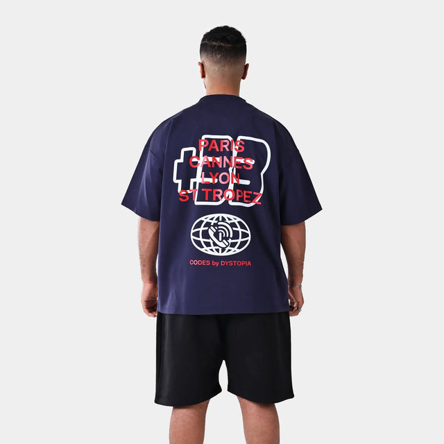 Navy "Code +33" T-shirt Dystopia