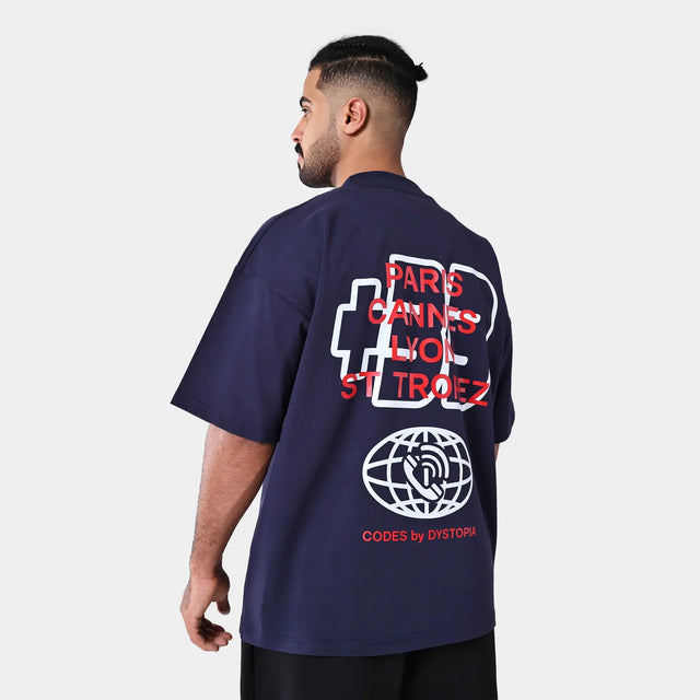 Navy "Code +33" T-shirt Dystopia