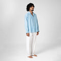 Powder Blue Linen Shirt Seemly