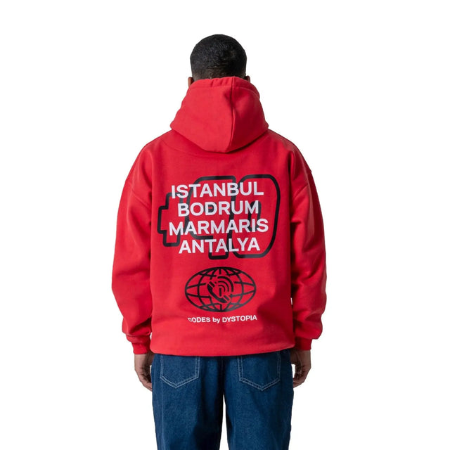 Red "Code +90" Hoodie Dystopia