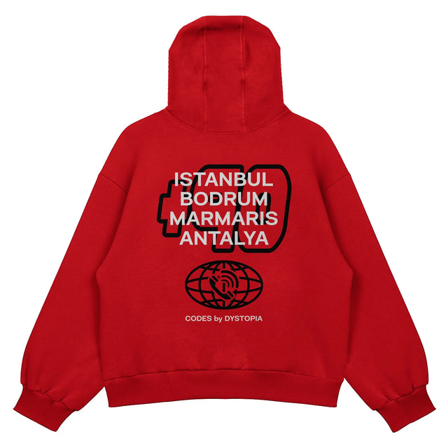 Red "Code +90" Hoodie Dystopia