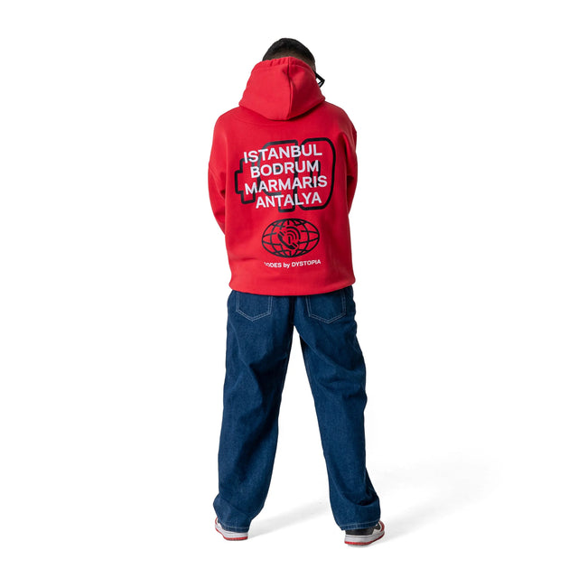 Red "Code +90" Hoodie Dystopia