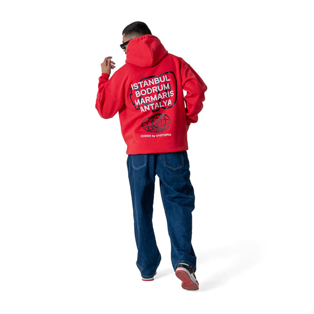 Red "Code +90" Hoodie Dystopia