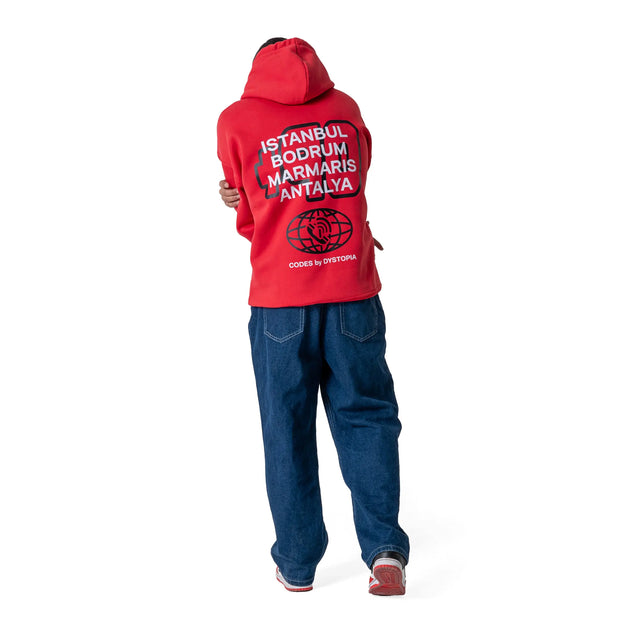 Red "Code +90" Hoodie Dystopia