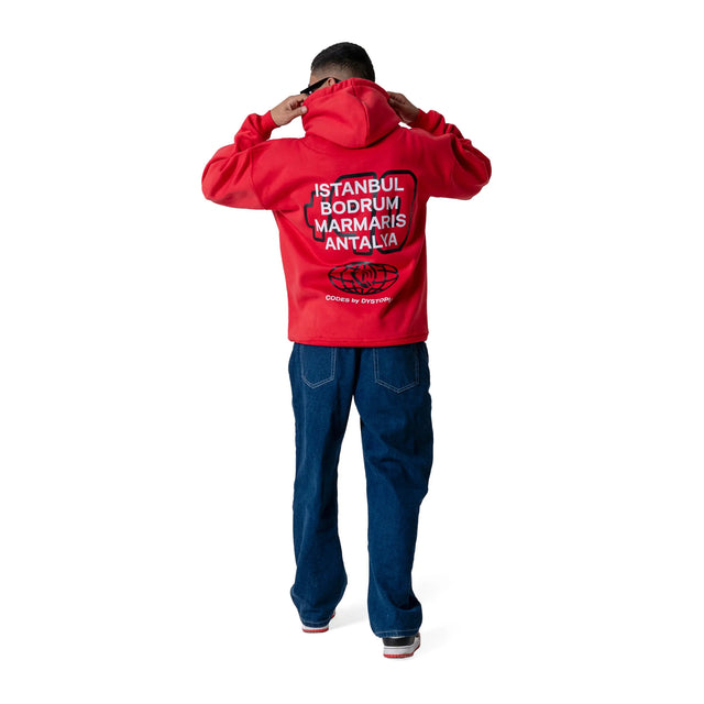 Red "Code +90" Hoodie Dystopia