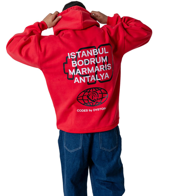 Red "Code +90" Hoodie Dystopia