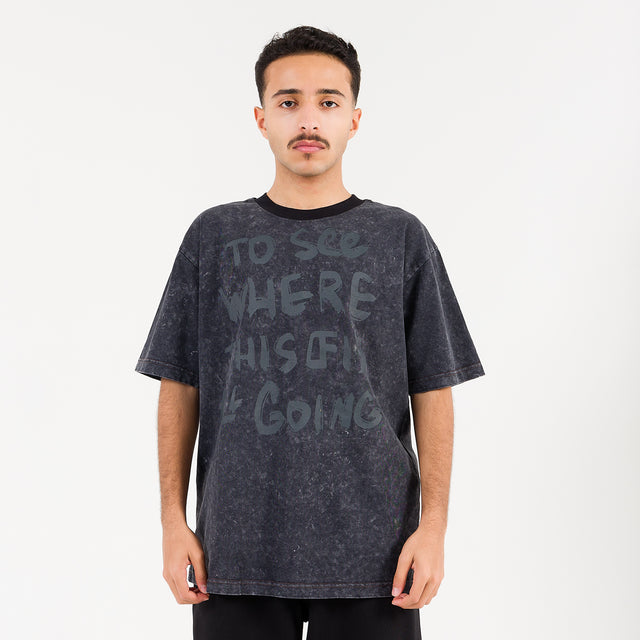 Washed Grey Other Face Graffiti T-shirt