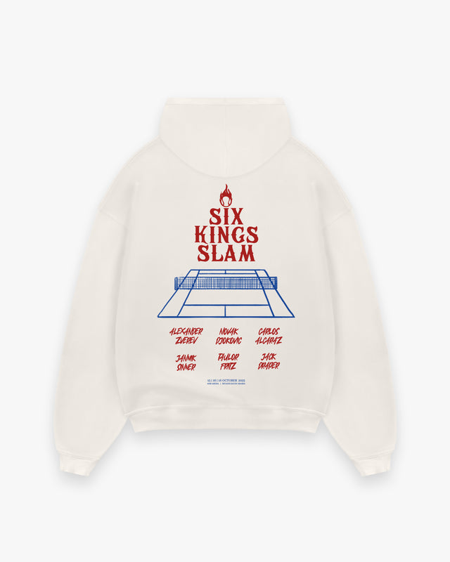 Six Kings Slam Cream Tennis Court Zip Hoodie