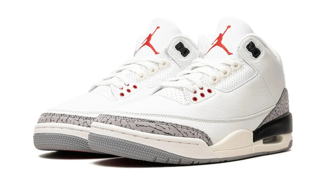 White Air Jordan 3 Cement Palette Sneakers