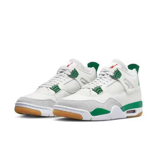 White Air Jordan 4 SB Pine Green Palette Sneakers