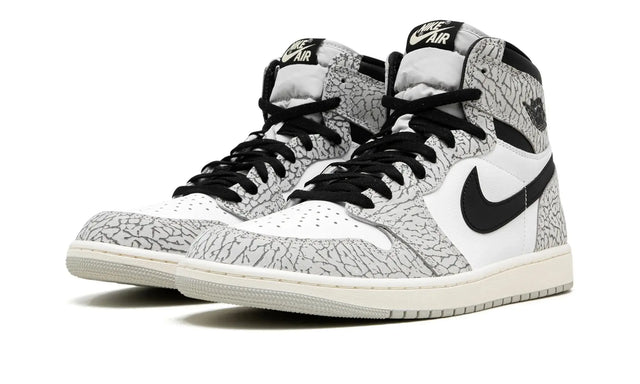 White Jordan 1 High Cement Palette Sneakers