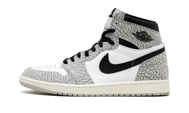 White Jordan 1 High Cement Palette Sneakers