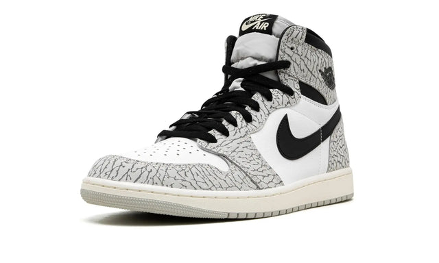 White Jordan 1 High Cement Palette Sneakers