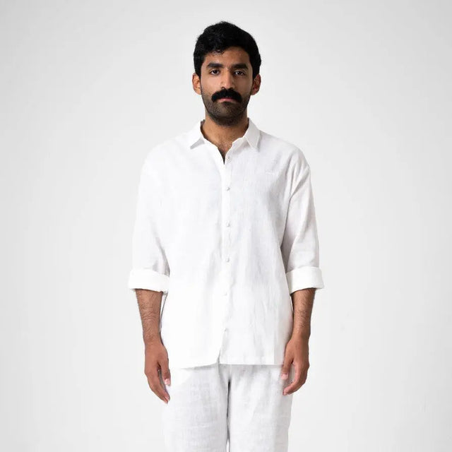 White Linen Shirt Palette Linen