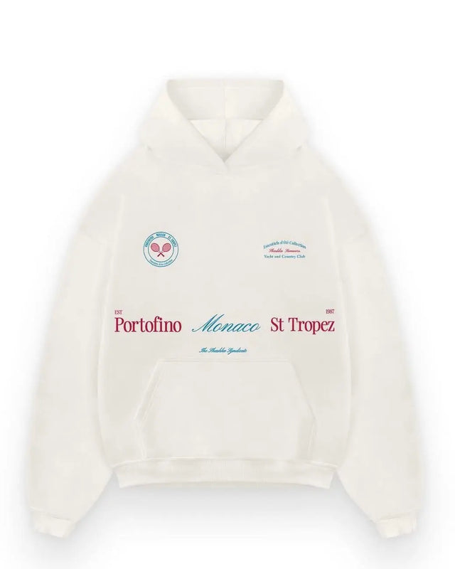 White Tennis Essential Hoodie Shashka