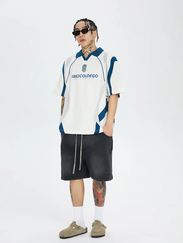 White & Blue Football T-shirt F2CE