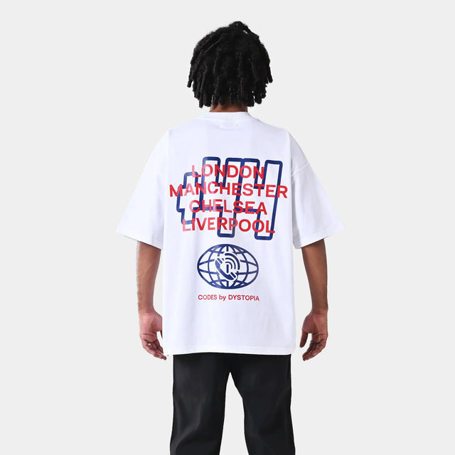 White "Code +44" T-shirt Dystopia