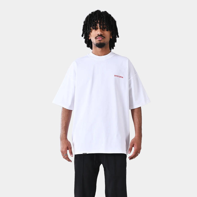 White "Code +44" T-shirt Dystopia