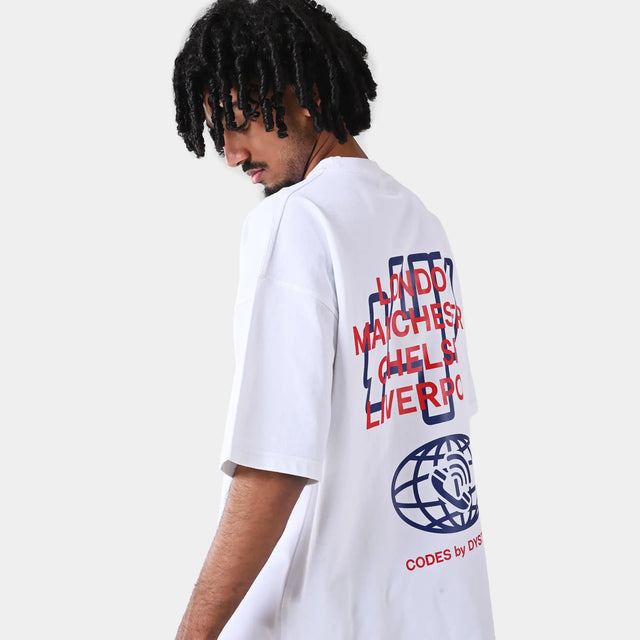 White "Code +44" T-shirt Dystopia