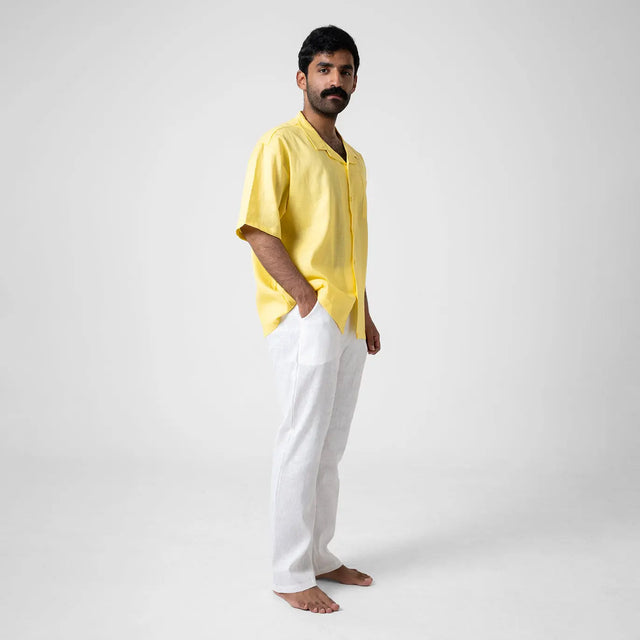 Yellow Linen Shirt Palette Linen