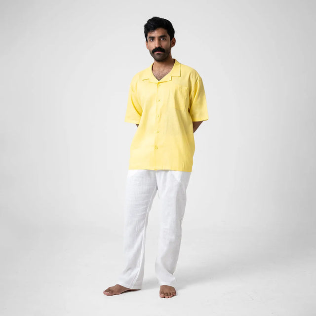 Yellow Linen Shirt Palette Linen